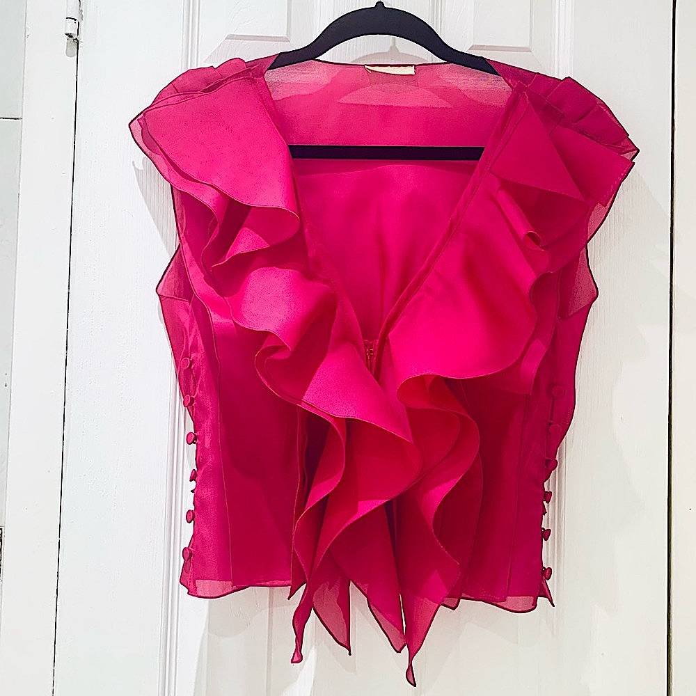 NWOT NINA RICCI SILK SLEEVELESS TOP / BLOUSE - Picture 6 of 11